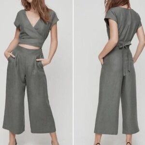 Aritzia Wilfred Olive Green Brax Jumpsuit